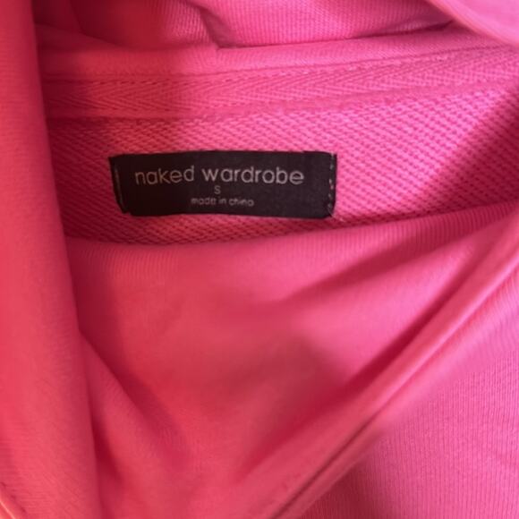 naked wardrobe Pink Stay Chilling Crop Sweatshirt Size S - Picture 5 of 7